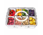 Divided Serving 8 Compartments with Lid and Handle Box Container for Portable Snack Platters  Clear Organizer for Candy, Fruits, Nuts, Snacks