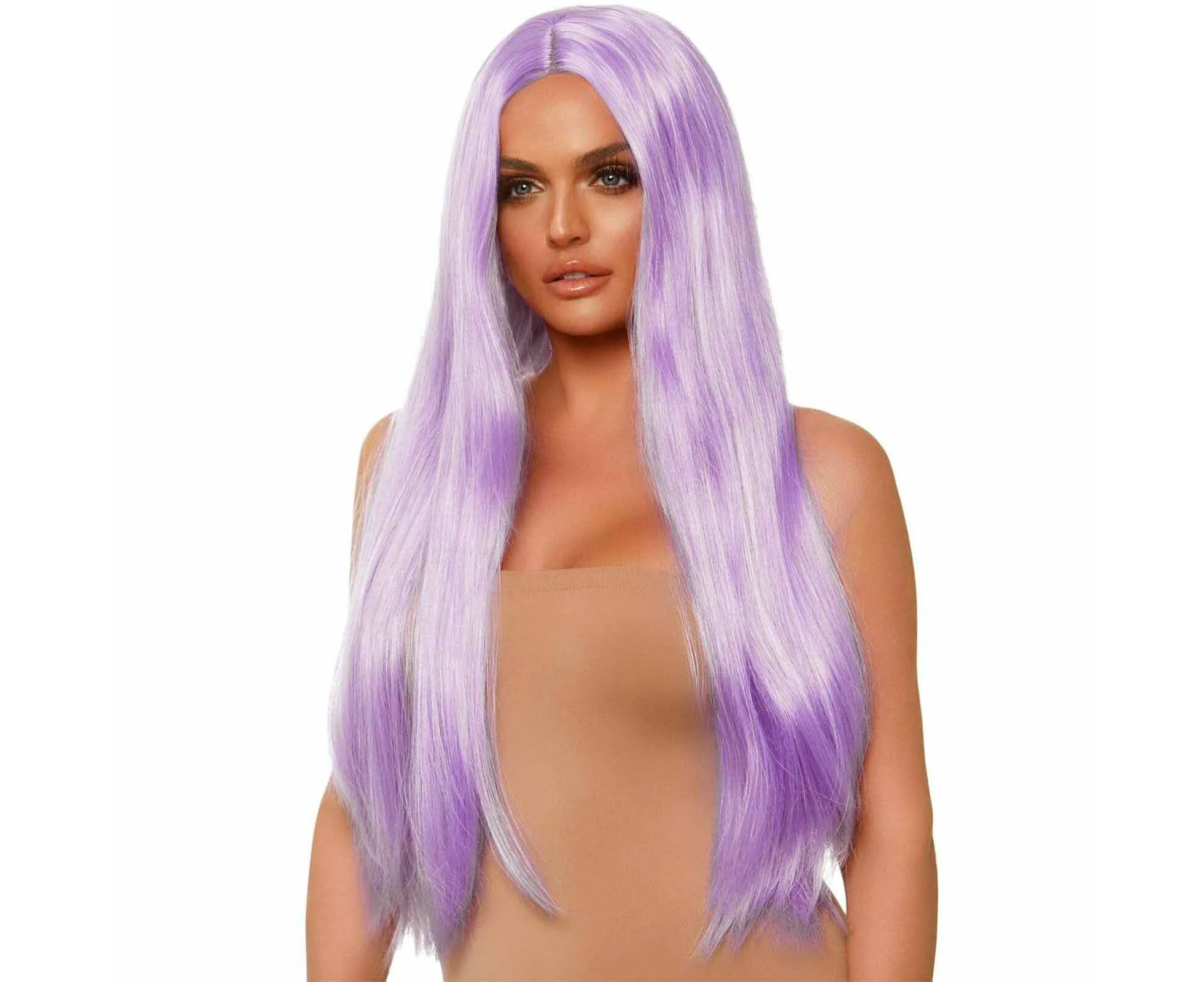 Lavender Long Straight Wig (Light Purple) - Adult