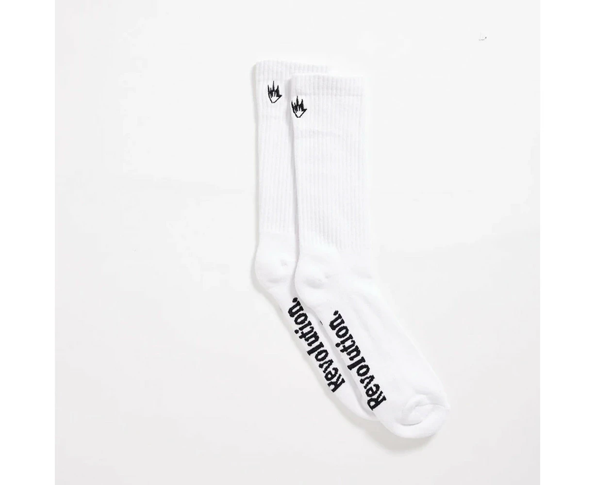 Afends Flame Hemp Sock in White