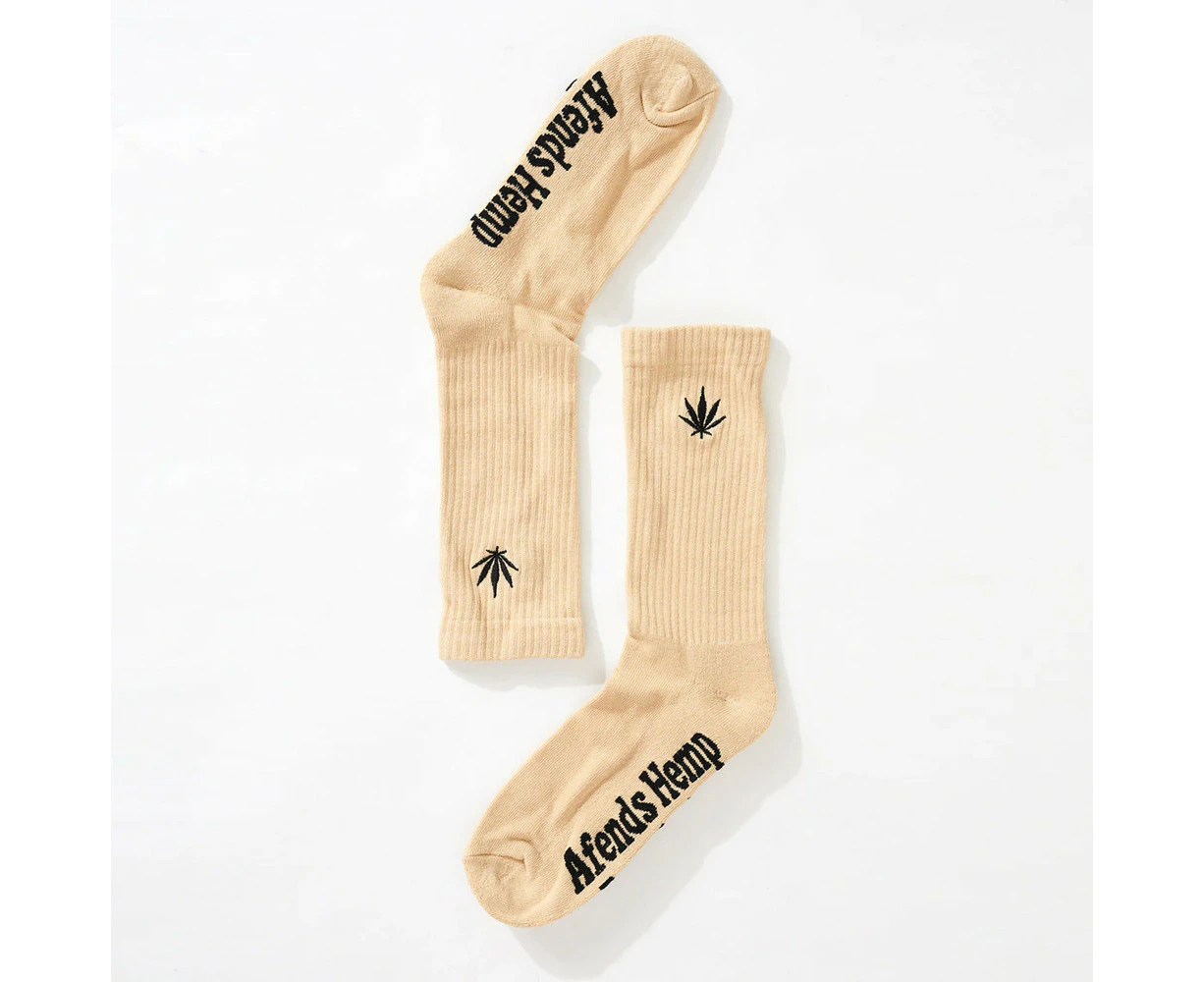 Afends Happy Hemp Crew Sock in Bone