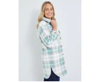 RIVERS - Womens Jacket -  Longline Check Shacket - Green Multi Check