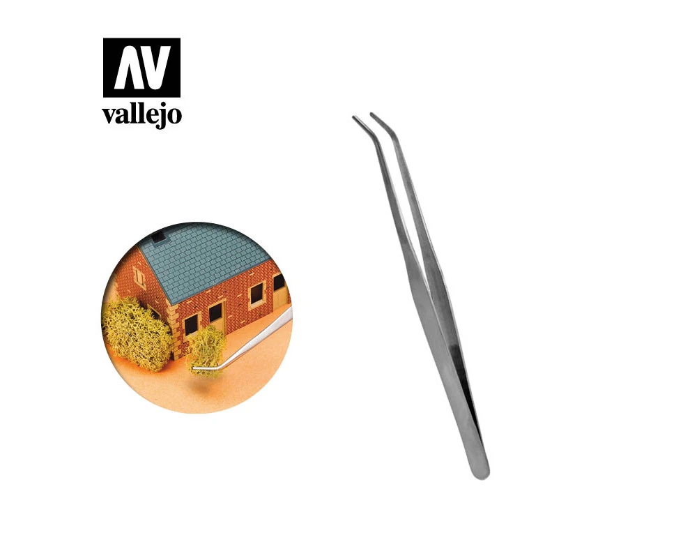 Strong Curved Stainless Steel Tweezers (175mm)