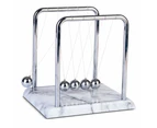 Newton's Cradle With White Marble-Look Base