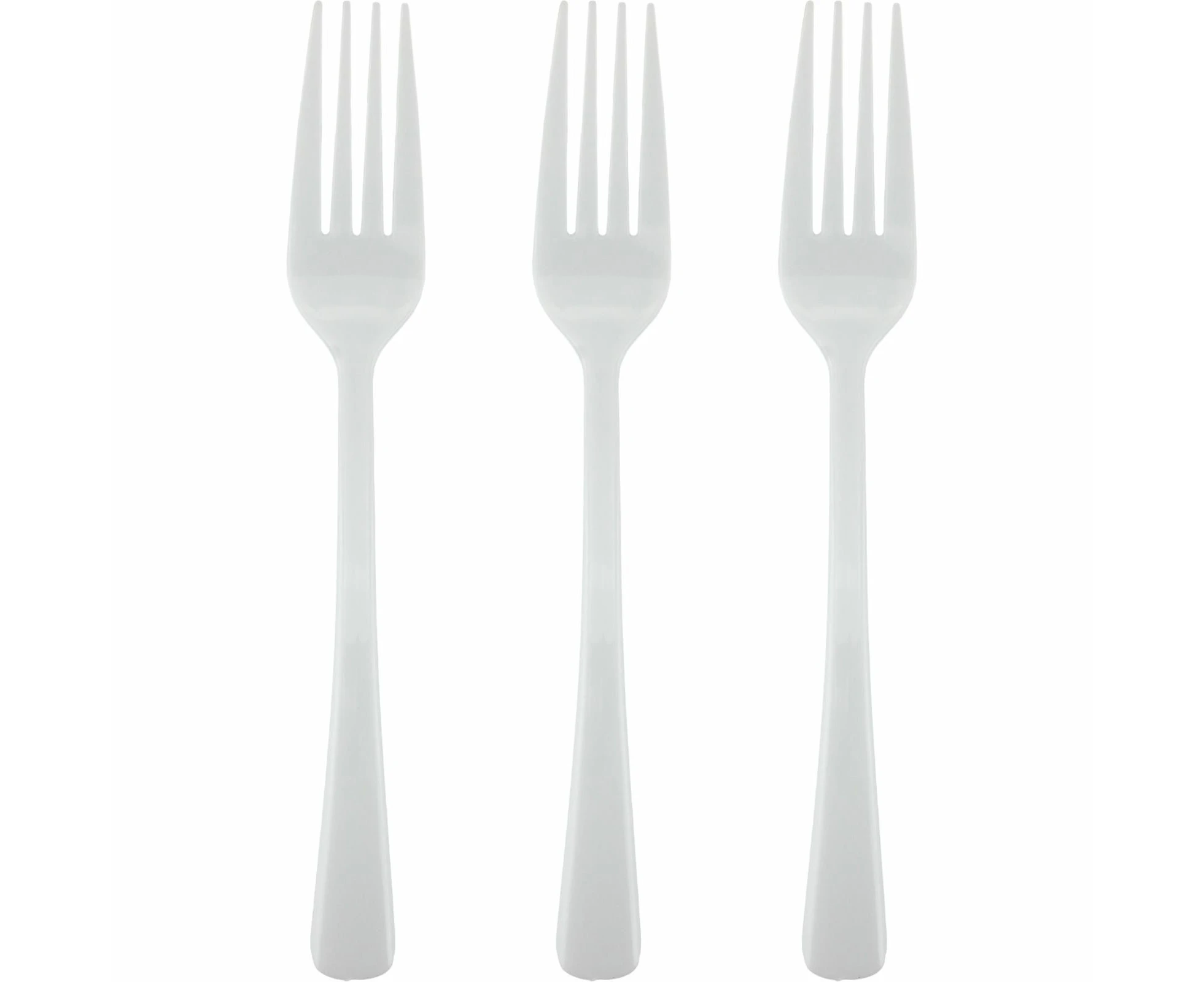 White Flair Reusable Plastic Forks (Pack of 50)