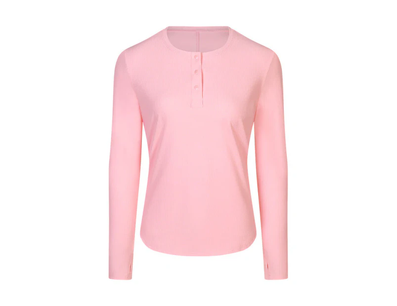 Beanjoy Women's stretch long sleeve running yoga wear Pink