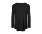 Beanjoy Women's lightweight loose wicking sweat quick drying yoga irregular long sleeve top Black