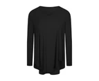 Beanjoy Women's lightweight loose wicking sweat quick drying yoga irregular long sleeve top Black