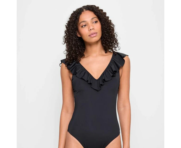 Target Resort Frill One Piece Rib Bathers - Shape Your Body