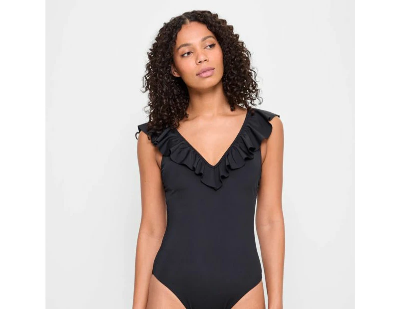 Target Resort Frill One Piece Rib Bathers - Shape Your Body