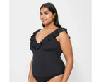 Target Resort Frill One Piece Rib Bathers - Shape Your Body