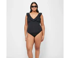 Target Resort Frill One Piece Rib Bathers - Shape Your Body