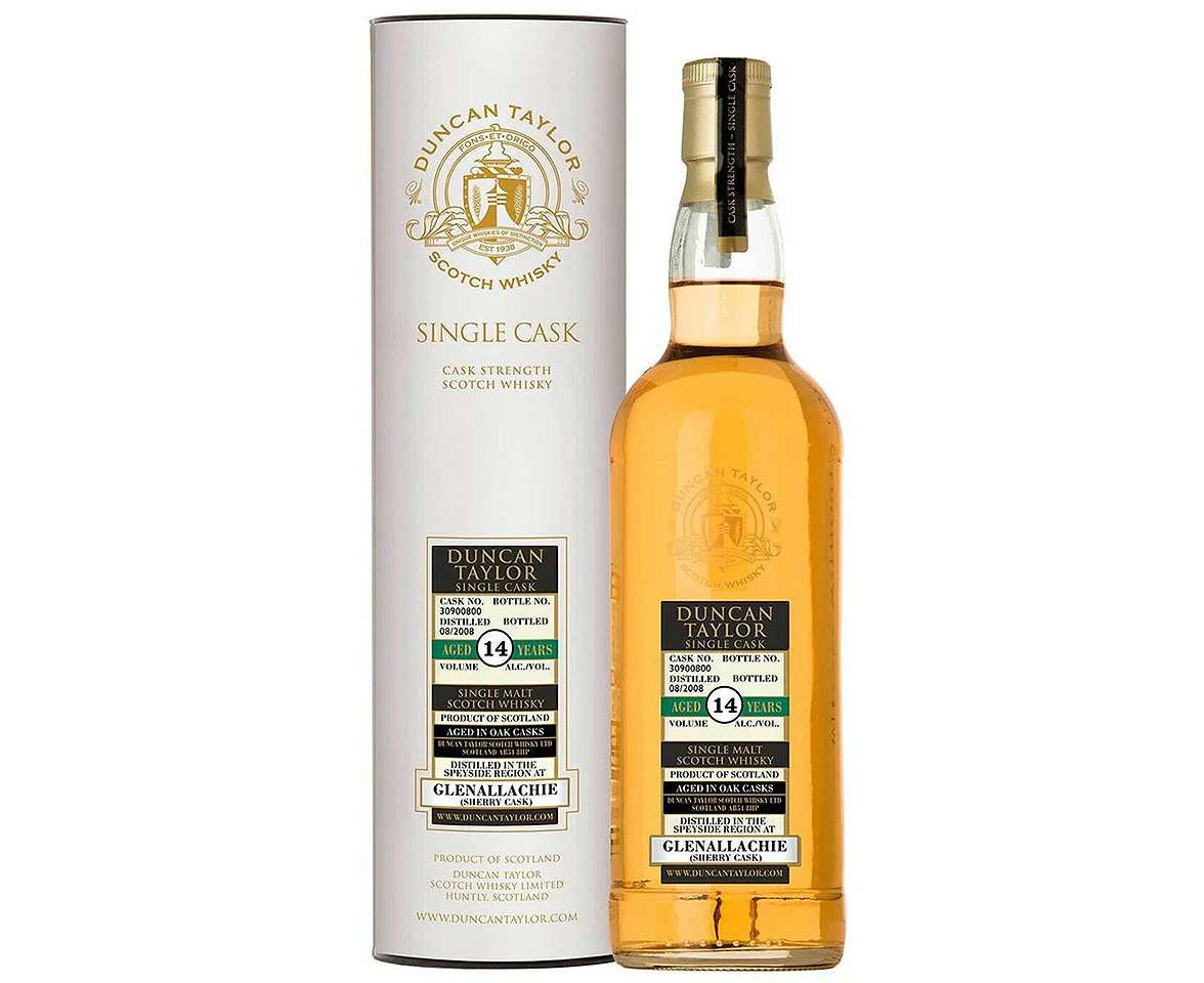 Glenallachie 14 Year Old 2008 Sherry Cask Duncan Taylor Cask Strength Single Malt Scotch Whisky 700ml