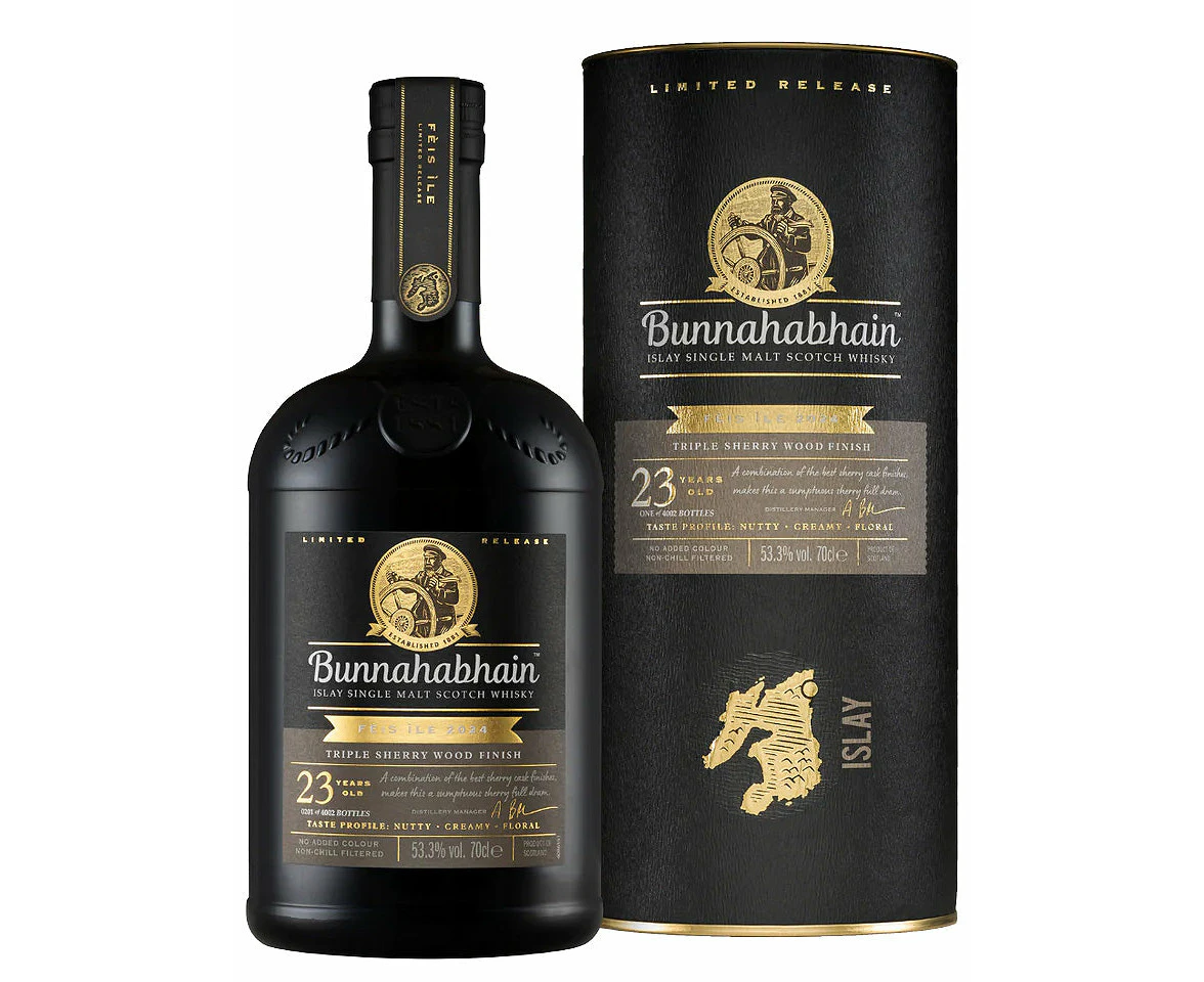 Bunnahabhain 23 Year Old Fèis Ìle 2024 Triple Sherry Wood Finish Cask Strength Single Malt Scotch Whisky 700ml