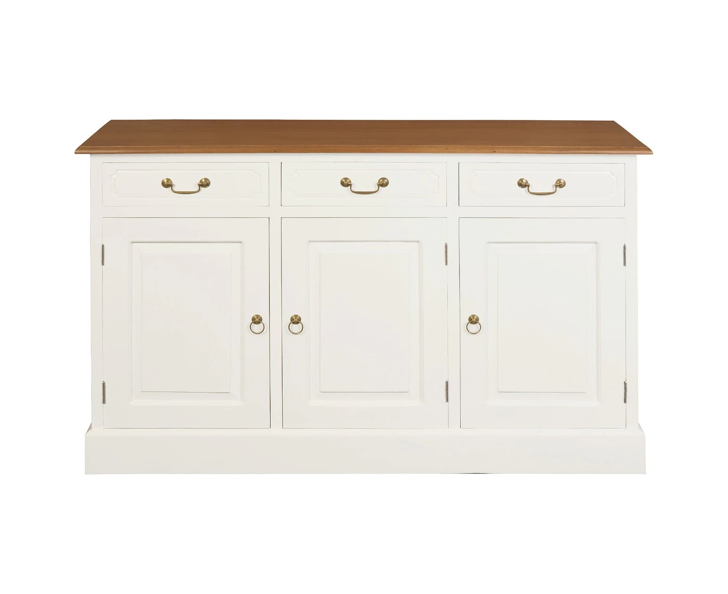 TASMANIA SOLID MAHOGANY 3 DOORS & 3 DRAWERS BUFFET IN A CARAMEL TOP & WHITE BODY