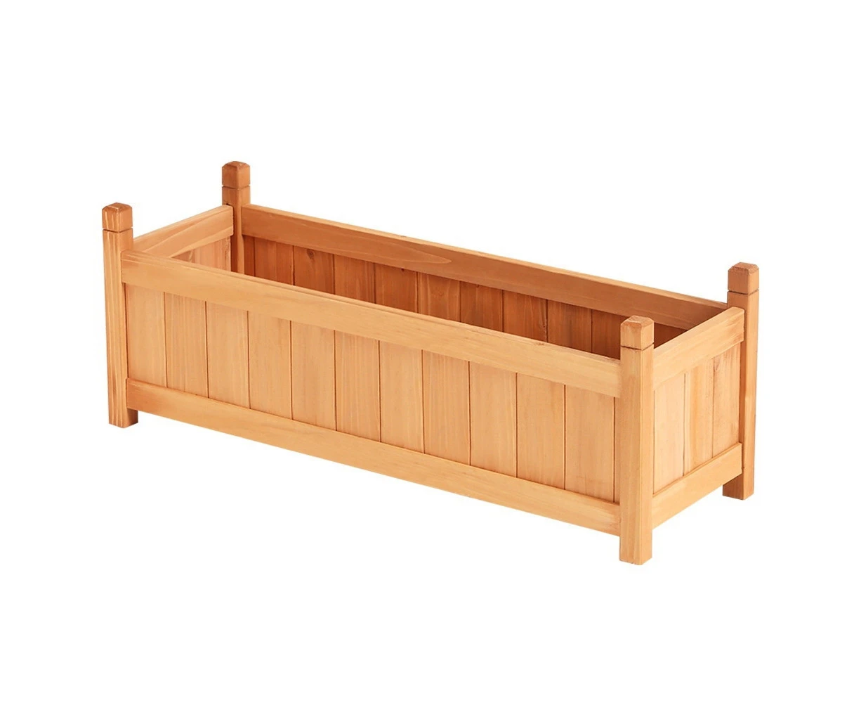 Garden Bed Raised Wooden Outdoor Planter Box Beds Vegetables Herb 90 x 30 x 33cm