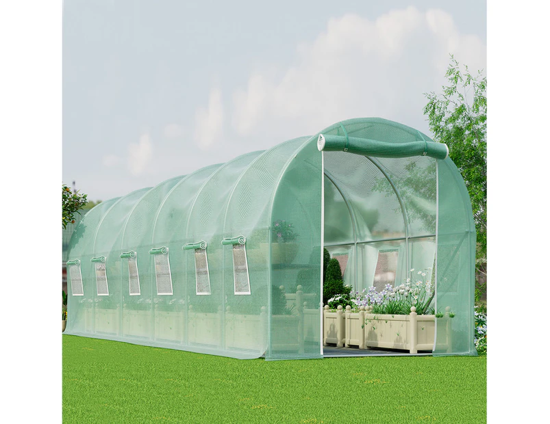 Lambu Greenhouse Walk-In Green House Shed Storage Hoop Tunnel Polytunnel PE 6M