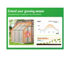 ALFORDSON Greenhouse Aluminium Polycarbonate Garden Storage Shed 1.9x1.3M