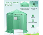 Costway Walk-In Greenhouse Garden Shed Green House w/ Metal Frame PE Cover Plant Flower Tent