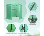 Costway Walk-In Greenhouse Garden Shed Green House w/ Metal Frame PE Cover Plant Flower Tent