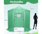 Costway Walk-In Greenhouse Garden Shed Green House w/ Metal Frame PE Cover Plant Flower Tent