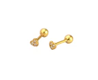 Dainty Tiny Heart Stud Earrings Gold