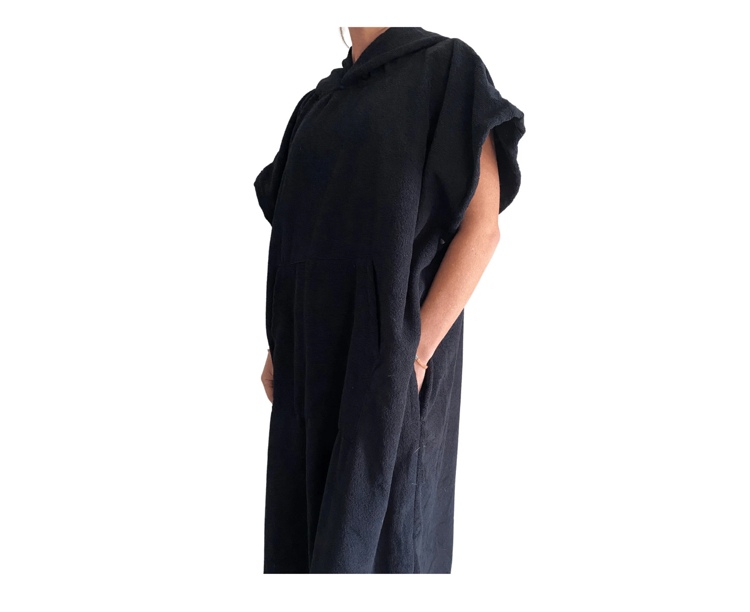 Microfibre Black Poncho