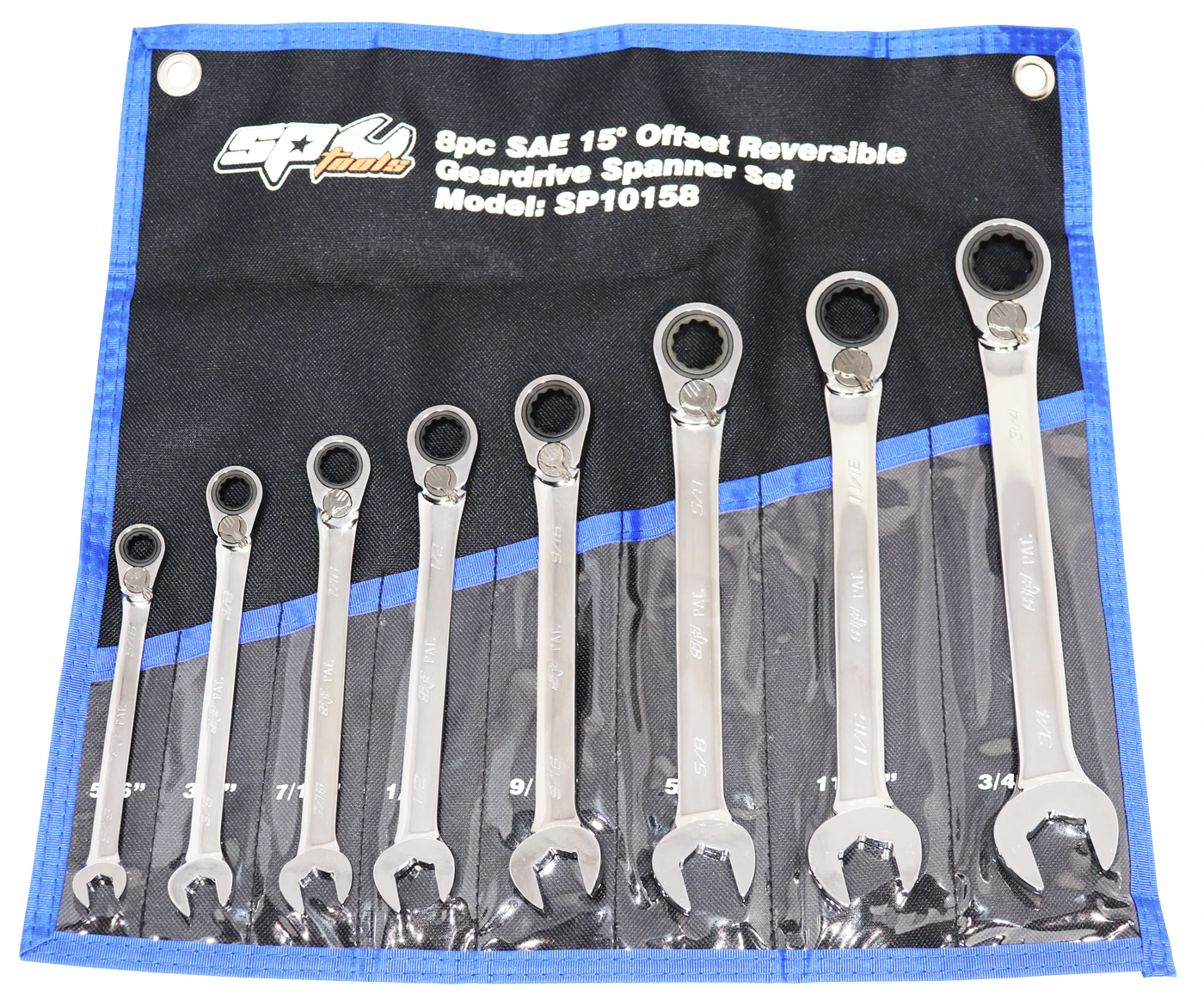 SP TOOLS METRIC 150 8PC OFFSET REVERSIBLE GEARDRIVE WRENCH SPANNER SET SP10158