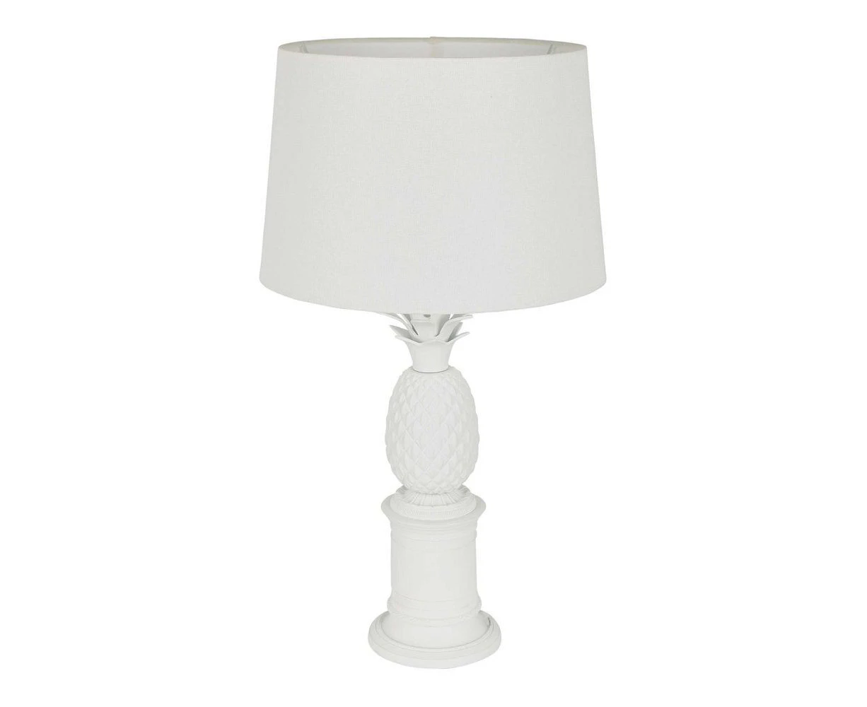 Belle Bermuda Table Lamp w/ Brass Base 46cm Bedside Night Light Decor White