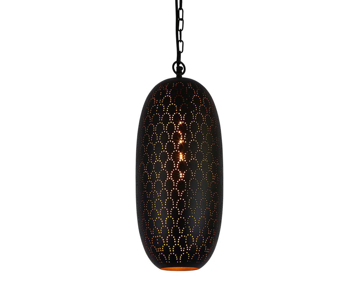 Belle Anaconda Metal Ceiling Pendant Light 52cm Hanging Lamp Home Decor Black