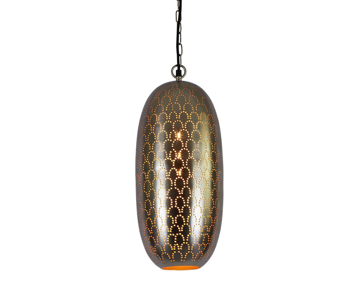 Belle Anaconda Metal Ceiling Pendant Light 52cm Hanging Lamp Home Decor Nickel