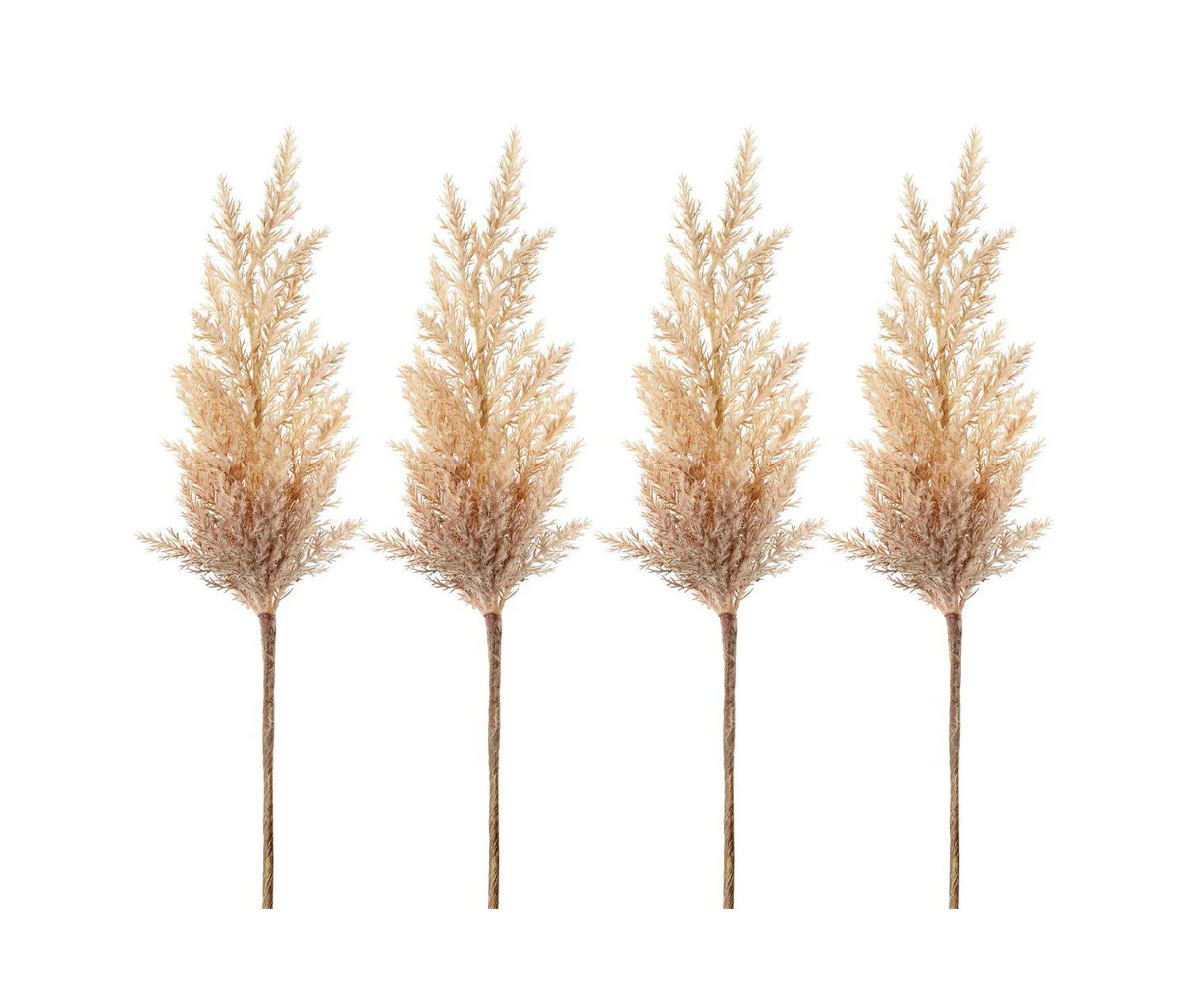 4x Belle Wheat Astilbe Flower Stem 75cm Artificial Fake/Faux Plant Decor Brown