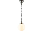 Belle Celeste Brass/Glass Ceiling Pendant Light Hanging Decor Small 25cm White