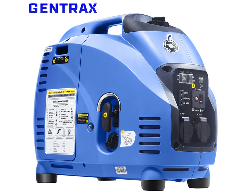 GENTRAX GT3500 3.5kW Max 3.0kW Rated Pure Sine Wave Petrol Inverter Camping Generator EURO 5 Silent Quiet Power Petrol Recoil Starter Gasoline Engine