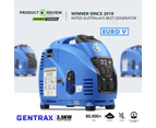 GENTRAX GT3500 3.5kW Max 3.0kW Rated Pure Sine Wave Petrol Inverter Camping Generator EURO 5 Silent Quiet Power Petrol Recoil Starter Gasoline Engine