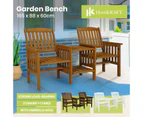 HortiKRAFT Wooden Garden Bench Outdoor Twin Loveseat 2-Seater Table Furniture