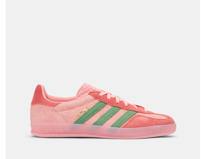 Adidas Women's Gazelle Indoor Sneakers - Semi Pink Spark/Preloved Green/Preloved Scarlet