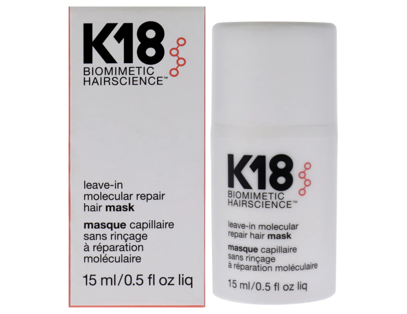 Leave-in Molecular Repair Hair Mask by K18 Hair for Women - 0.5 oz Masque