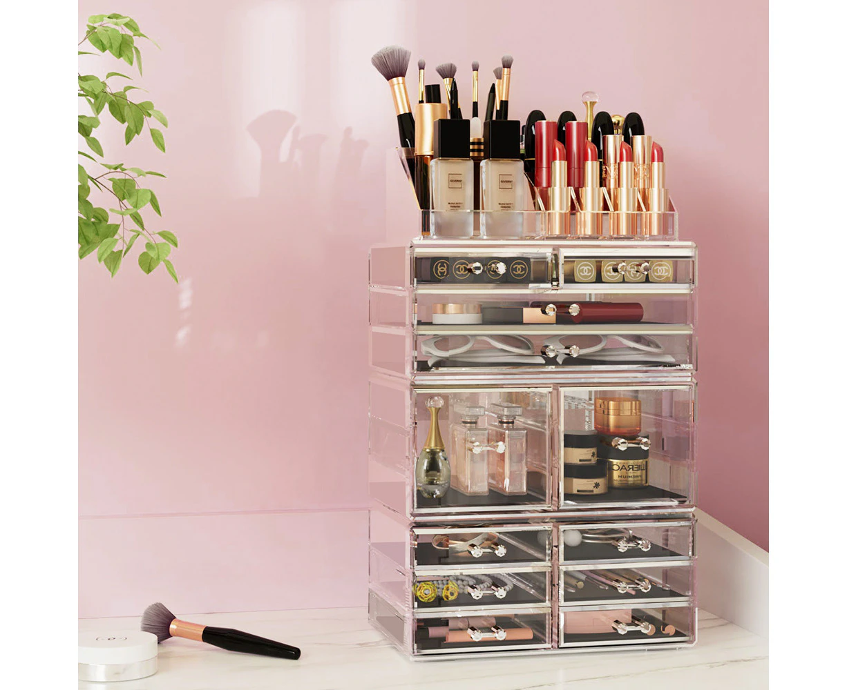 Embellir Makeup Case Acrylic Cosmetic Organizer Storage Box Jewellery Holder