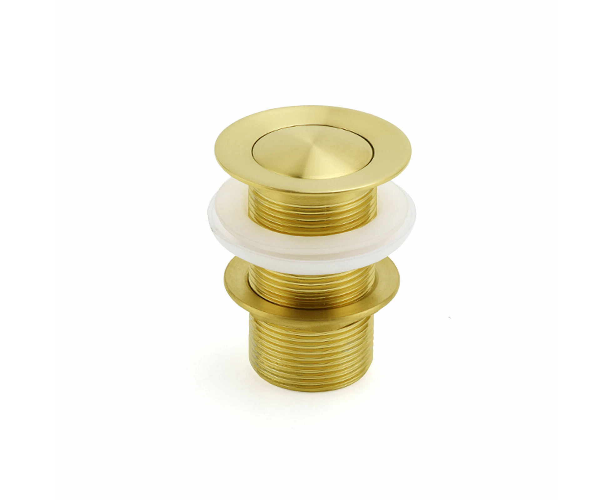 Watermark 32mm Pop Up Push Waste Plug No Overflow Basin Sink Drain Brushed Gold