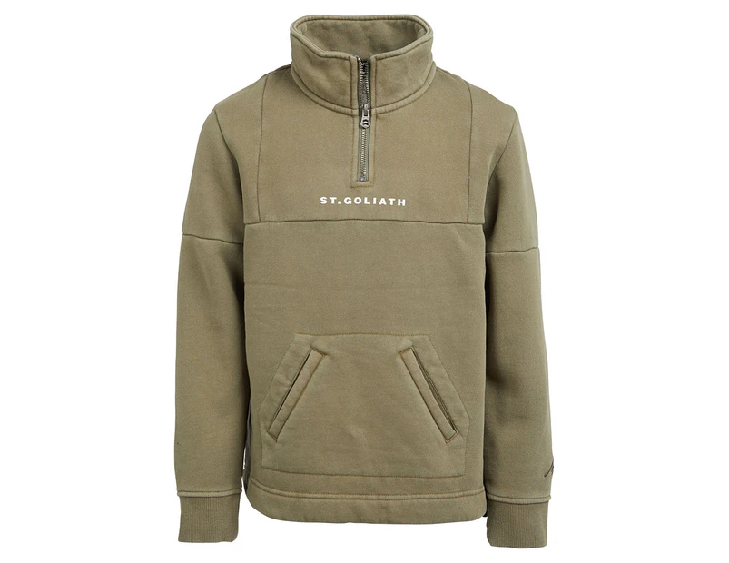 St. Goliath Men's Kingston 1/4 Zip Jumper - Khaki