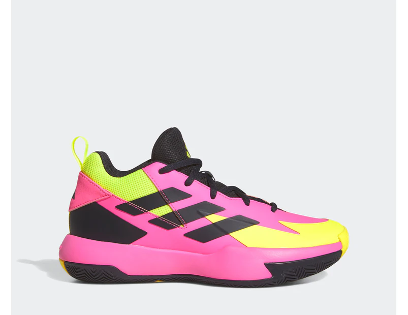 Adidas Kids'/Youth Cross Em Up Select J Sneakers - Lucid Pink/Aurora Black/Lucid Lemon