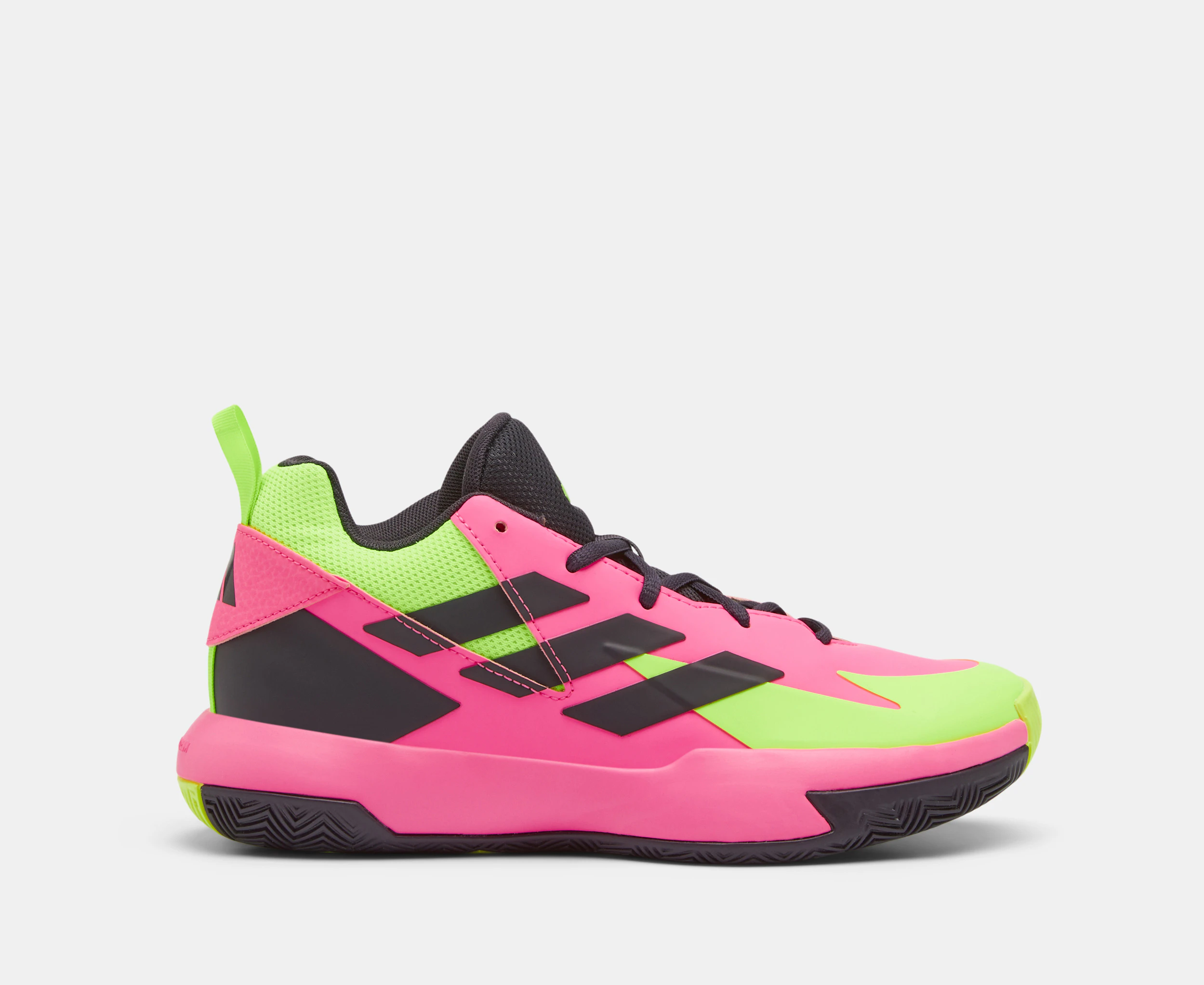 Adidas Kids'/Youth Cross Em Up Select J Sneakers - Lucid Pink/Aurora Black/Lucid Lemon