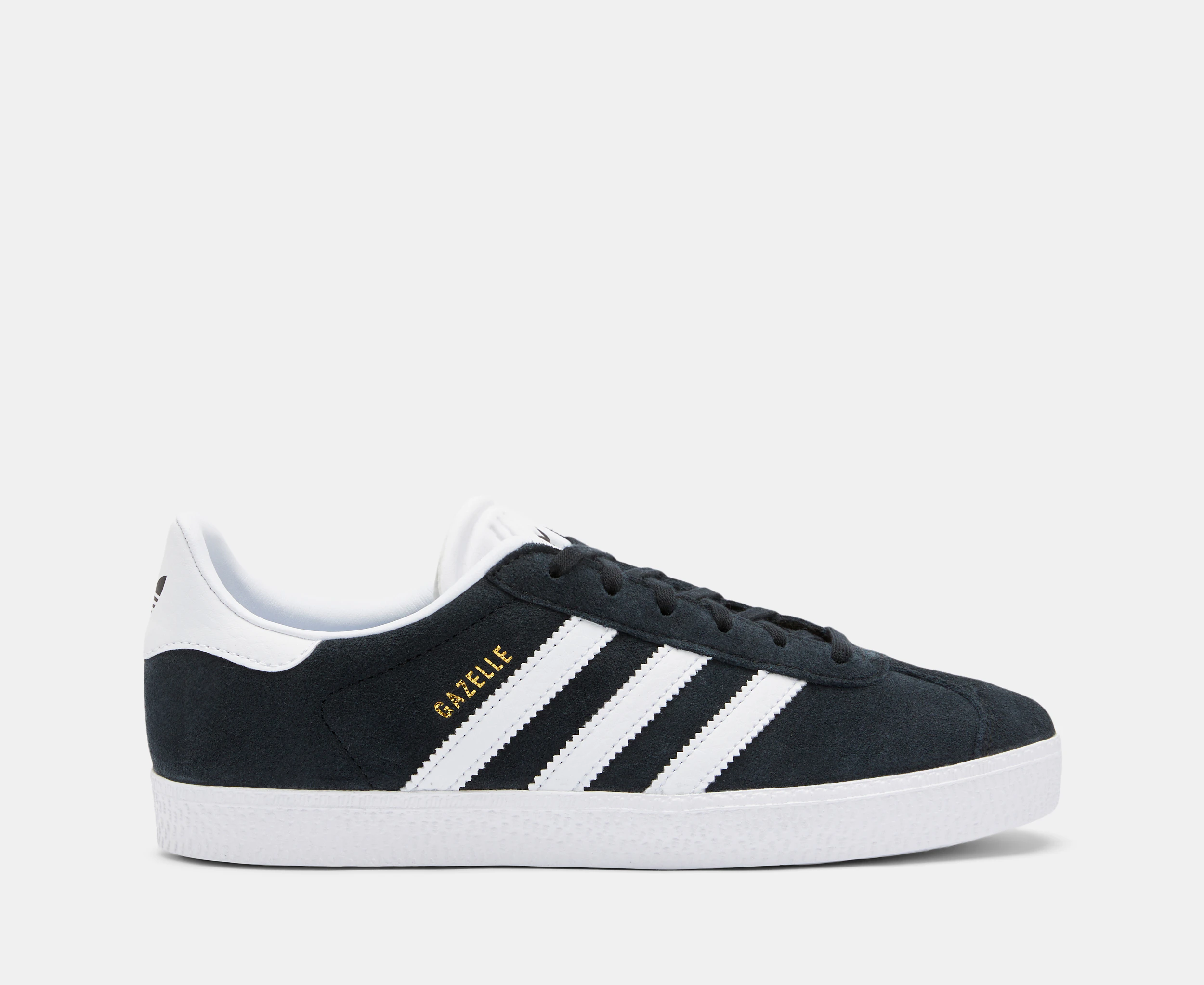 Adidas Kids'/Youth Gazelle Sneakers - Core Black/White/Gold Metallic