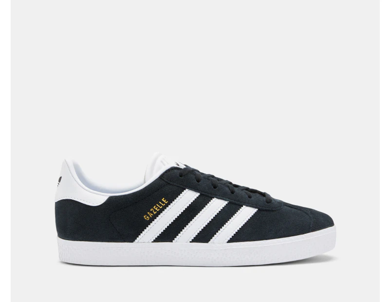 Adidas Kids'/Youth Gazelle Sneakers - Core Black/White/Gold Metallic