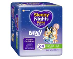 3 x 12pk BabyLove Size 2-4 Years 12-18kg Bluey Sleepy Nights Pants