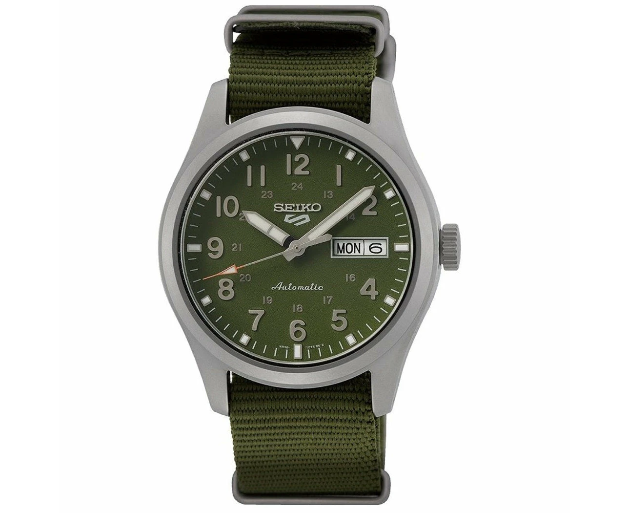 Seiko 5 Sports Green Dial/Nylon Strap Men's 100m Automatic Analog Watch SRPG33K1