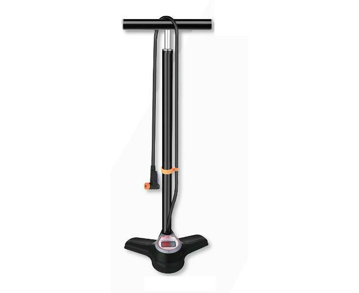 QBP Floor Pump - Air Elite Digital Track Pump - Alloy Barrel - Handle - Shaft & Base - High Pressure Head - Digitial Led Screen & Smart Head