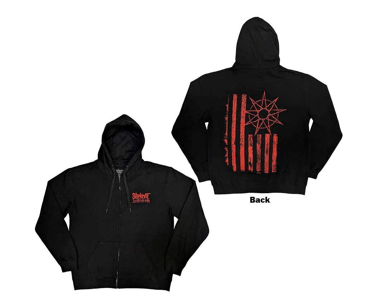 Slipknot | Official Band Zipped Hoodie | 9-Point Flag (Back Print)