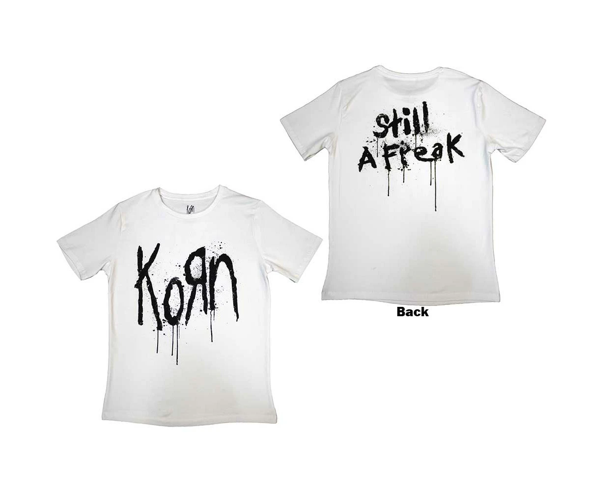 Korn | Official Band Ladies T-Shirt | Still A Freak (Back Print) white