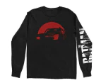 DC Comics Unisex Long Sleeved T-Shirt: The Batman Red Car & Figure (Back & Sleeve Print)